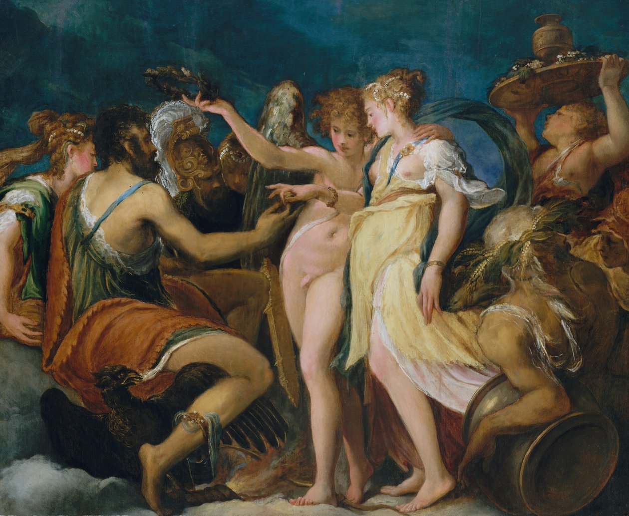 Het Huwelijk van Cupido en Psyche, c.1550 door Andrea Schiavone