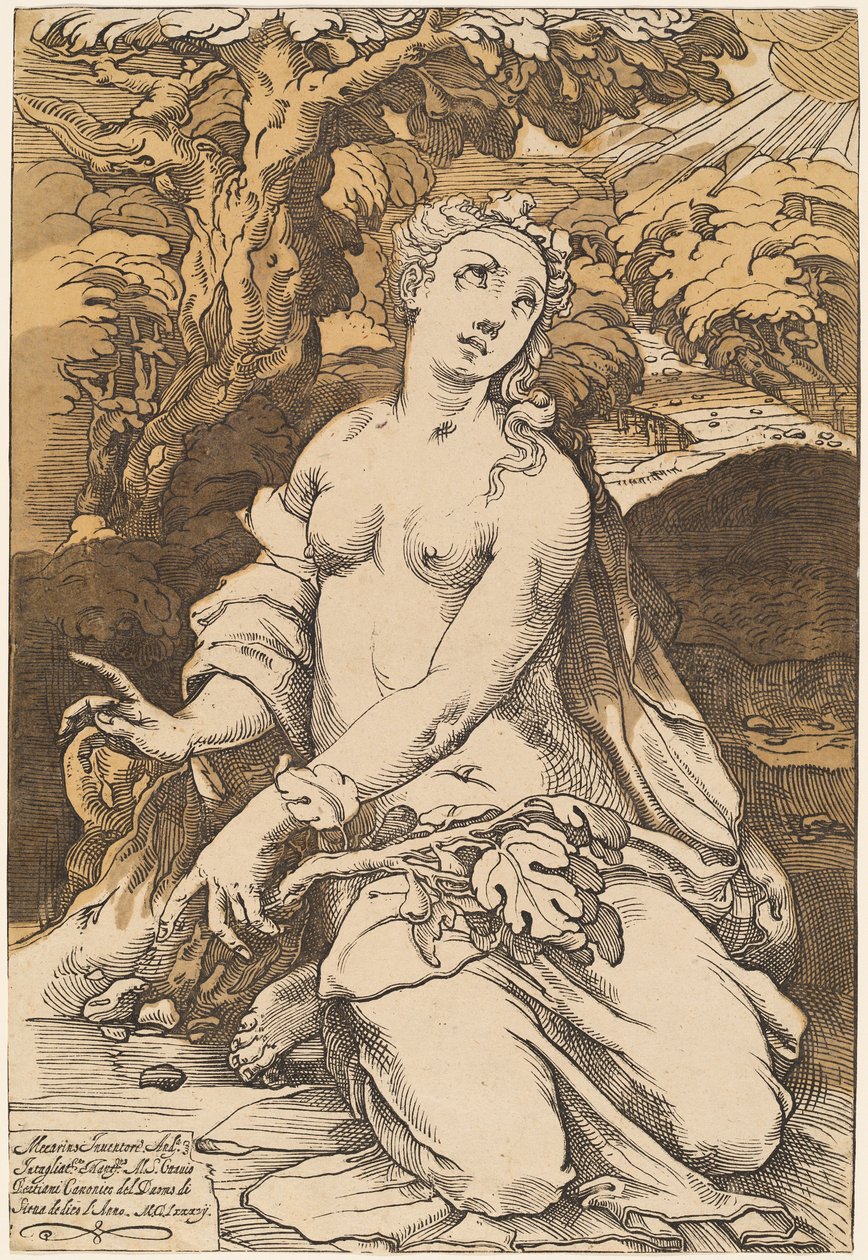 Eva, 1587 door Andrea Andreani