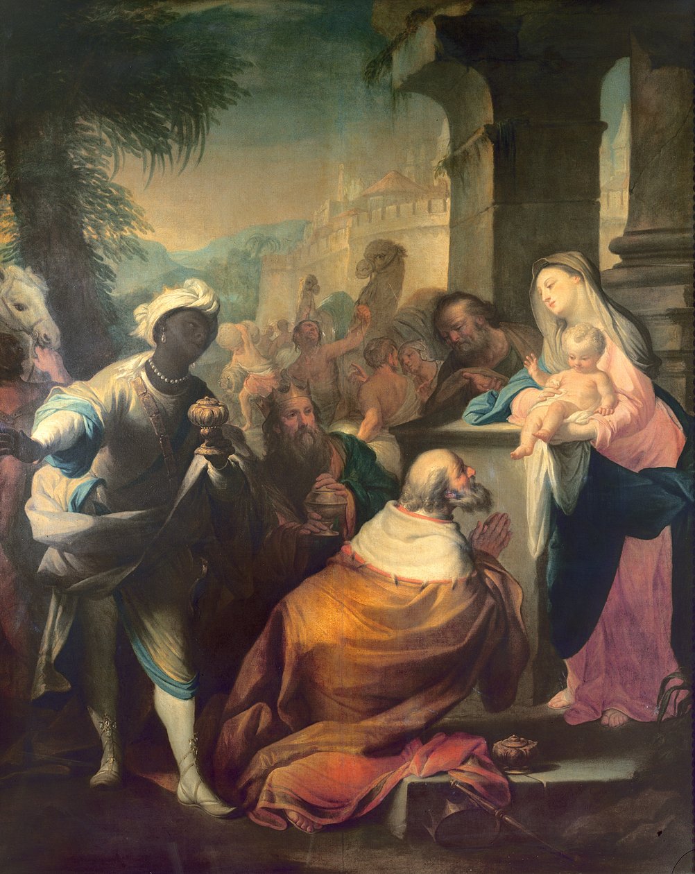 De aanbidding der wijzen (detail) door Andrea Casali