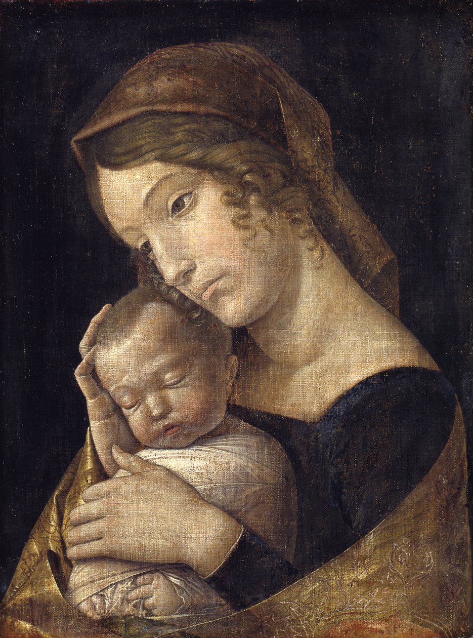 Maria met het slapende kind door Andrea Mantegna
