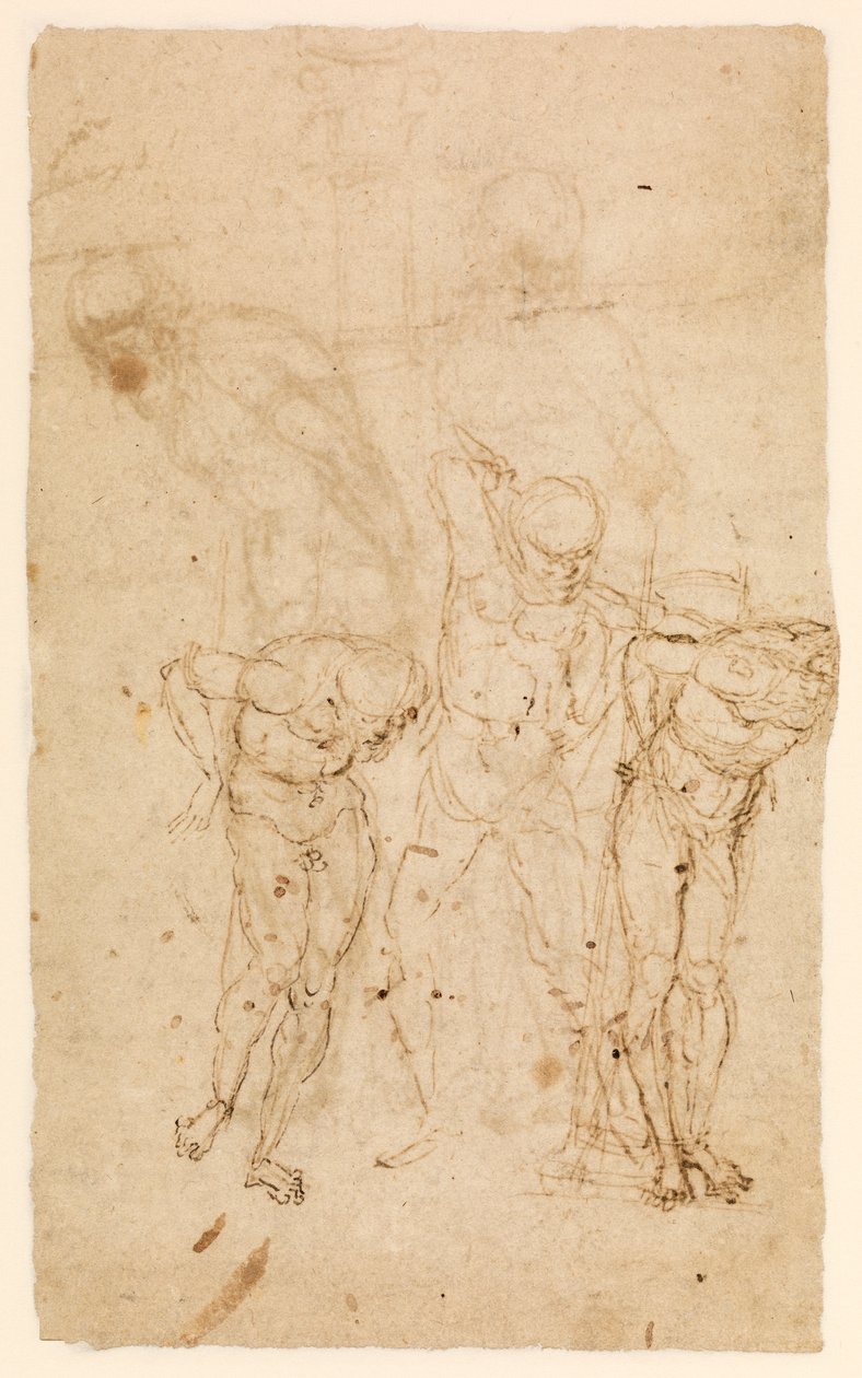 Studies voor Christus aan de Zuil (verso), c.1460-65 (pen & inkt op papier) door Andrea Mantegna