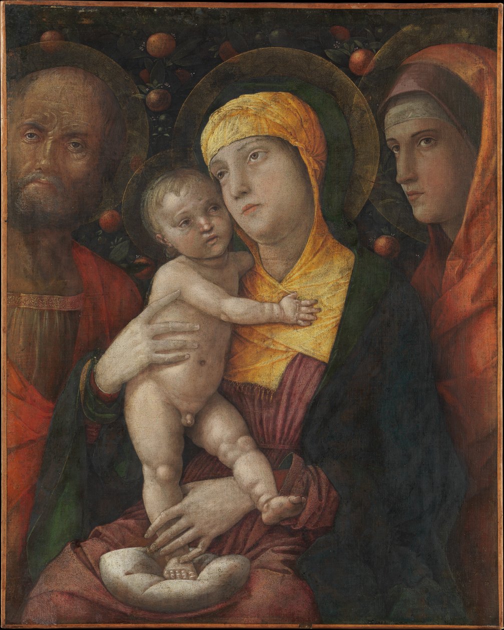 De Heilige Familie met de heilige Maria Magdalena door Andrea Mantegna