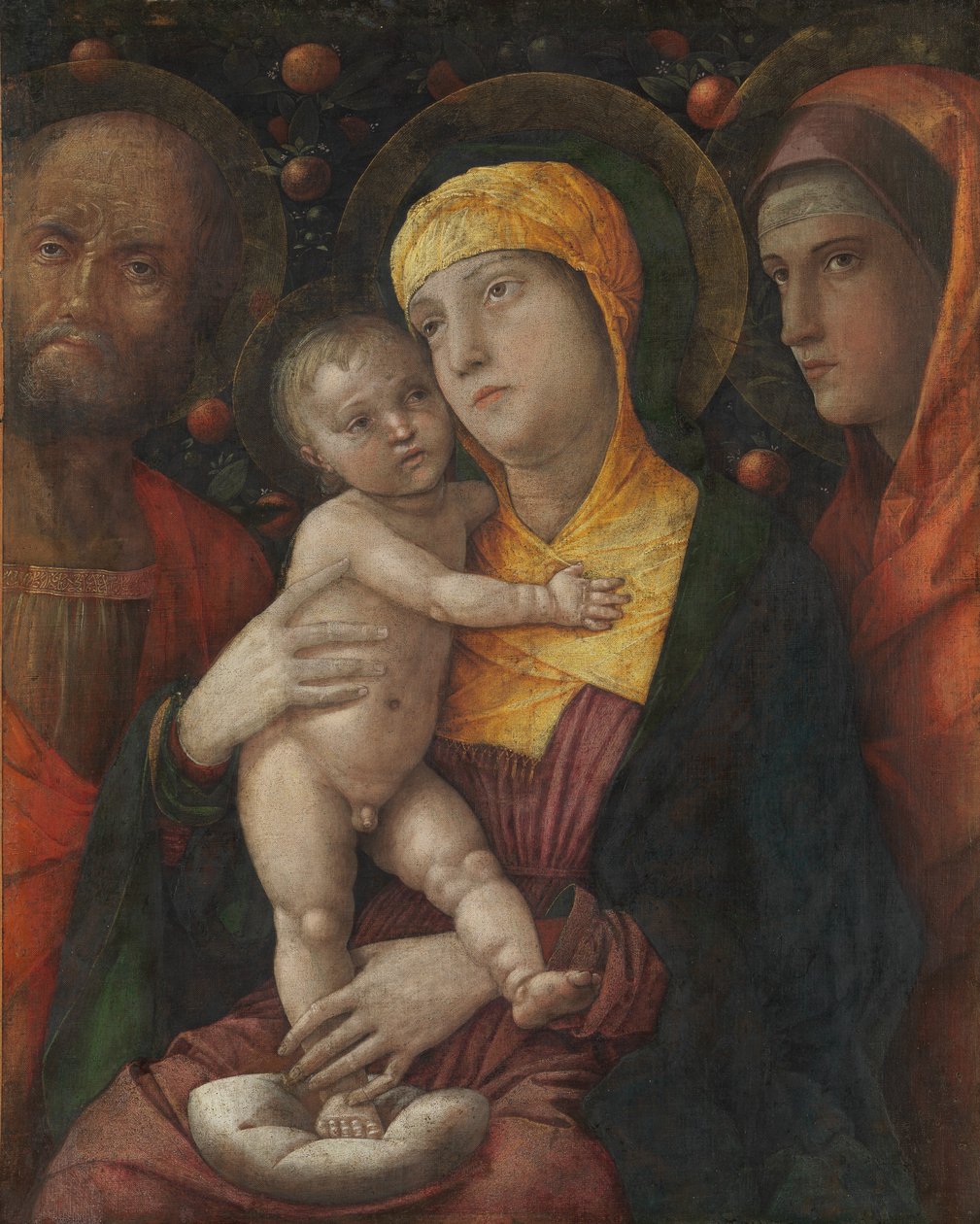 De Heilige Familie met Sint Maria Magdalena door Andrea Mantegna