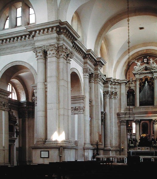 Interieurzicht van het schip, 1566-80 door Andrea Palladio