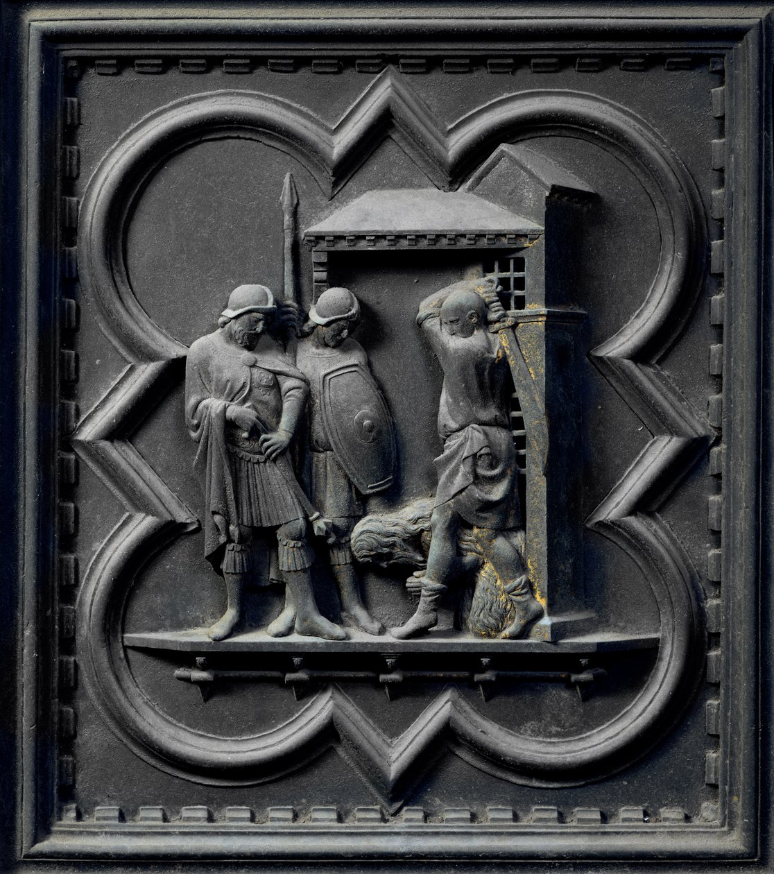 De Onthoofding van Johannes de Doper, zestiende paneel van de Zuiddeuren van de Baptisterium van San Giovanni, 1336 door Andrea Pisano