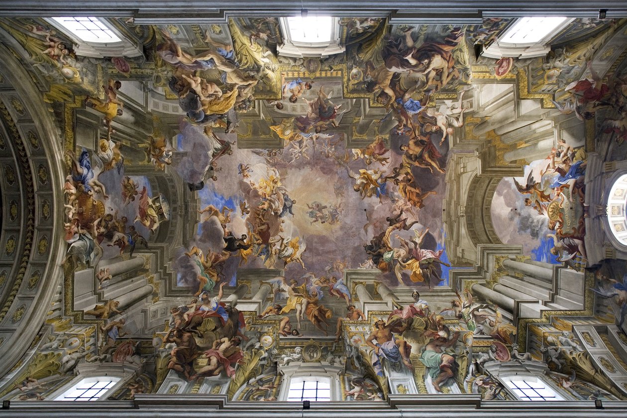 Gewelf van de Kerk van St. Ignatius van Loyola in Rome door Andrea Pozzo