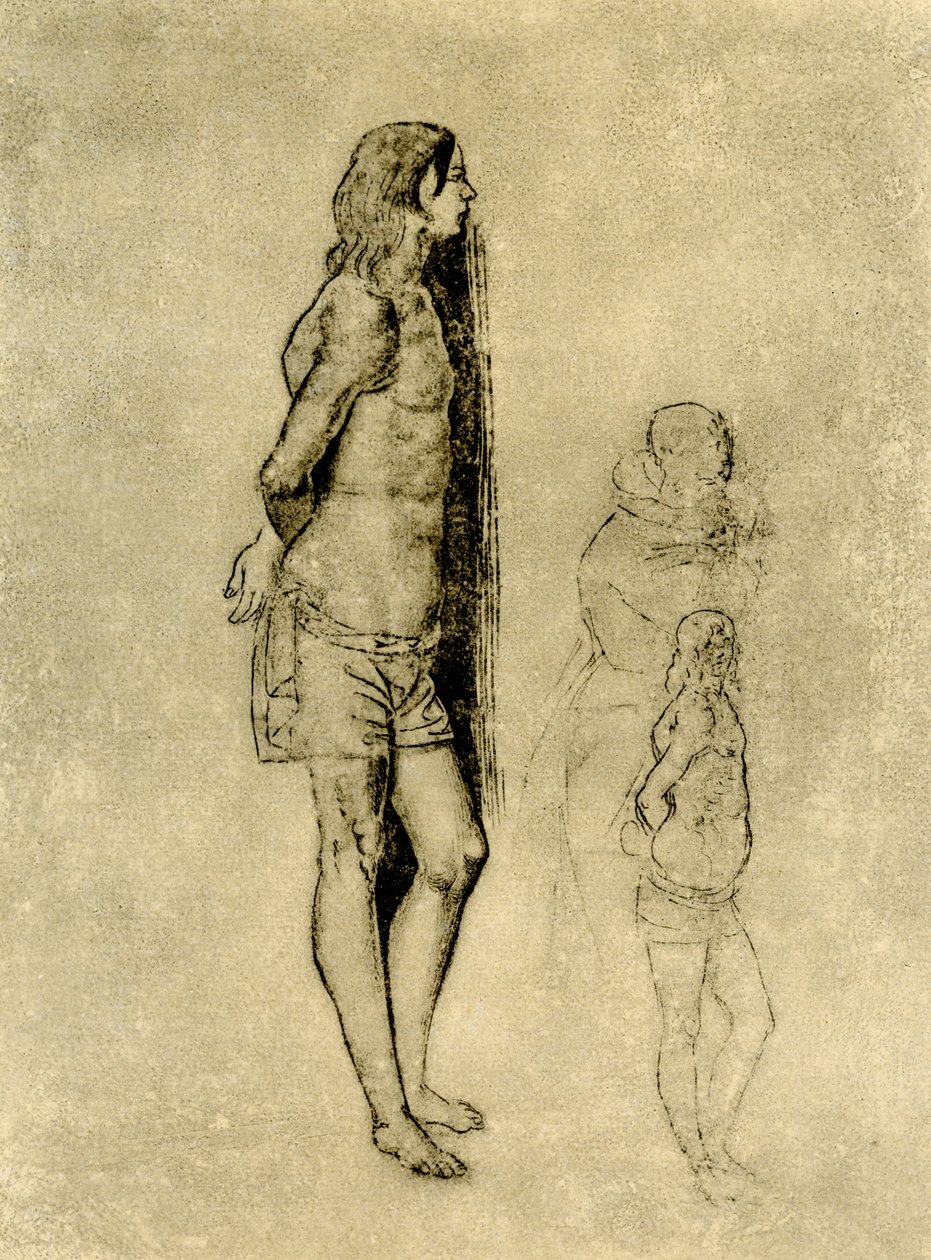 Studie over de St. Sebastian voor het schilderij in Bergamo door Andrea Previtali