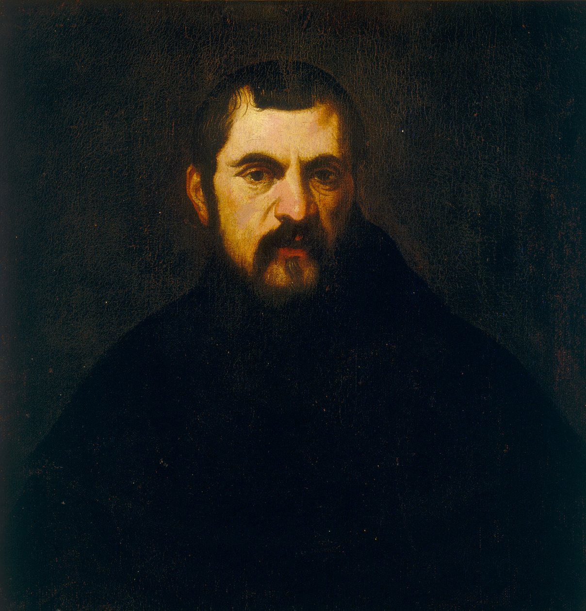 Portret van een Franciscaner door Andrea Schiavone