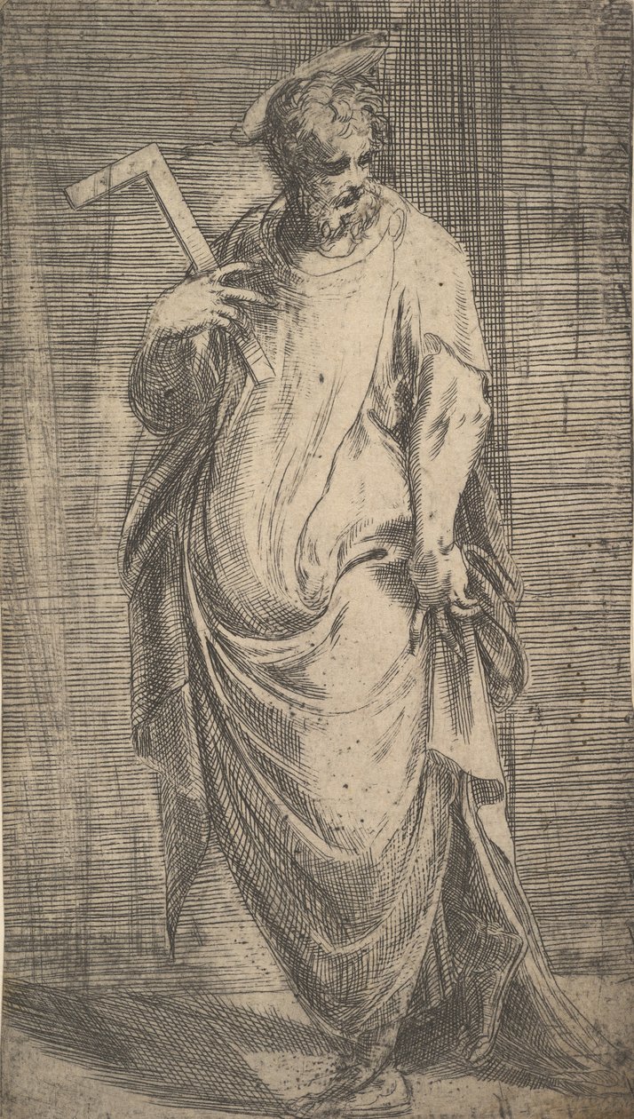 Sint Jacobus Minor uit Christus en de apostelen, ca. 1548-50 door Andrea Schiavone