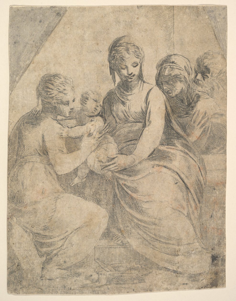 De Maagd en het Kind vergezeld door heiligen, ca. 1540-50 door Andrea Schiavone