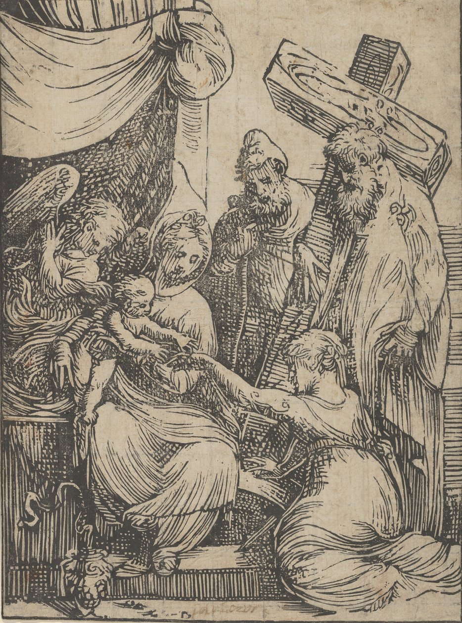 Het Huwelijk van Sint-Catharina door Andrea Schiavone