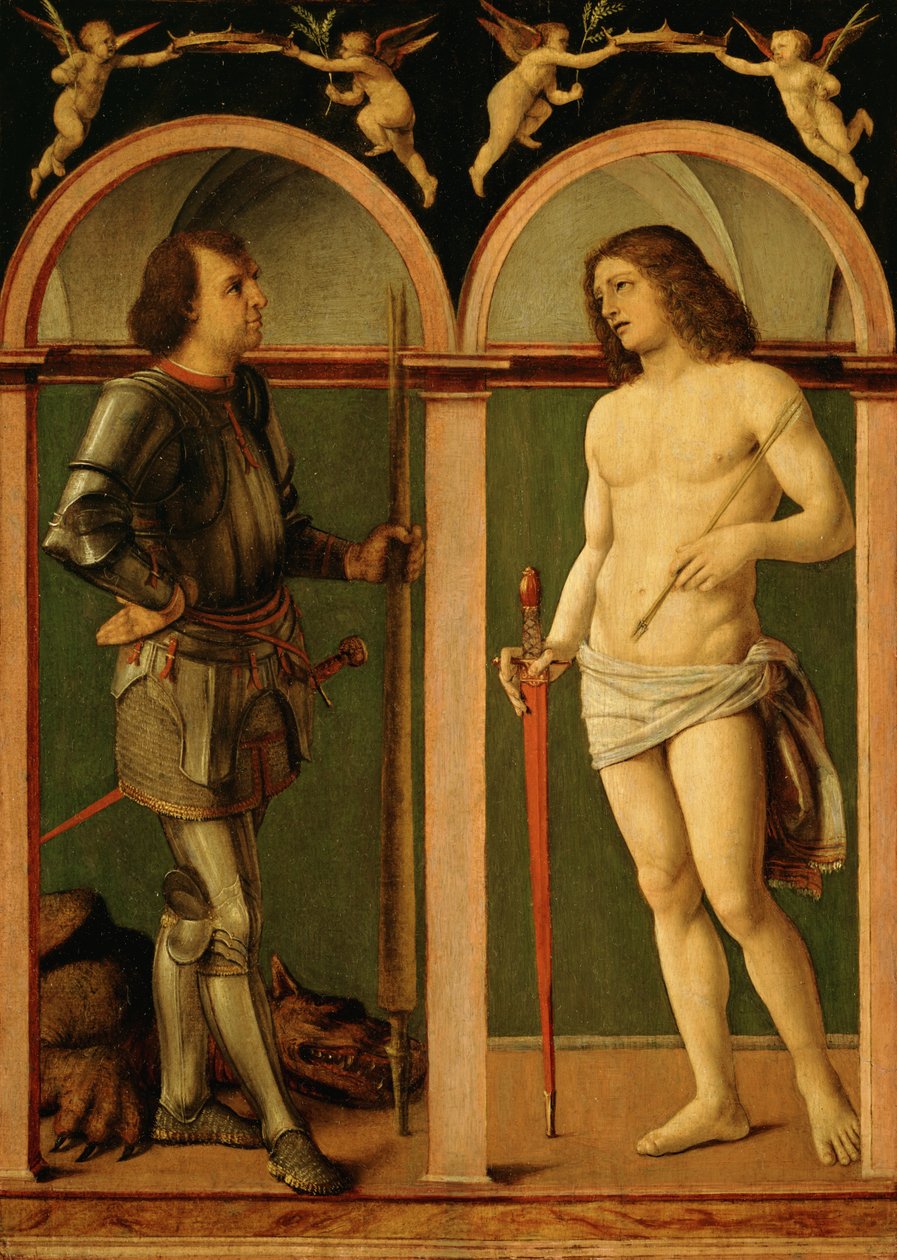 Sint Joris en Sint Sebastiaan door Andrea Solario