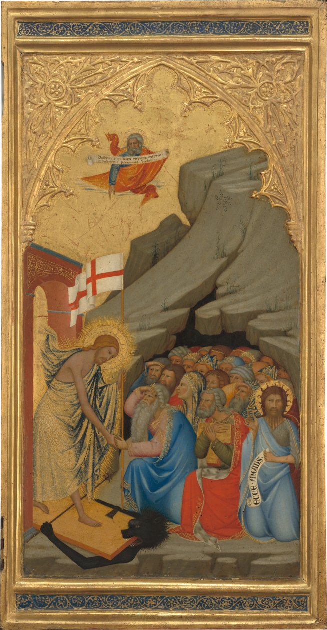 Scènes uit de Passie van Christus: De Nederdaling in de Hel [rechter paneel] door Andrea Vanni