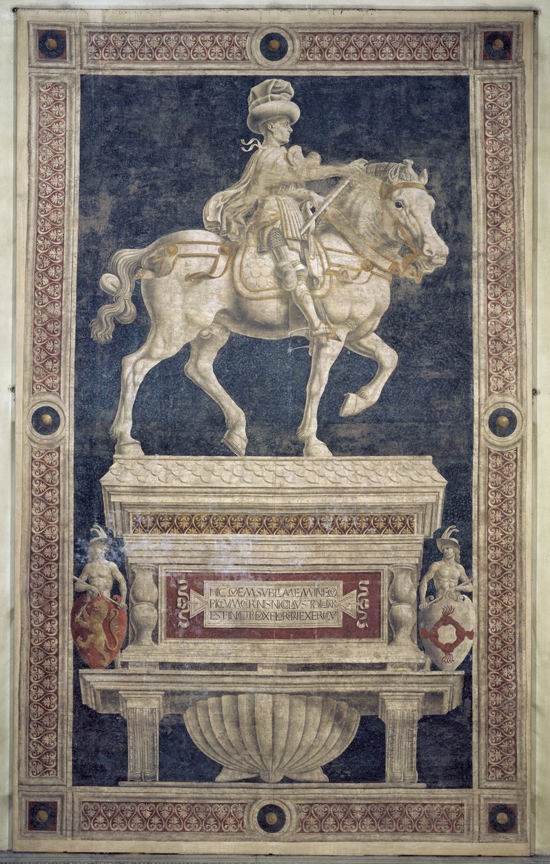 Ruitermonument van Niccolo Marucci da Tolentino (d.1435), 1456 door Andrea del Castagno