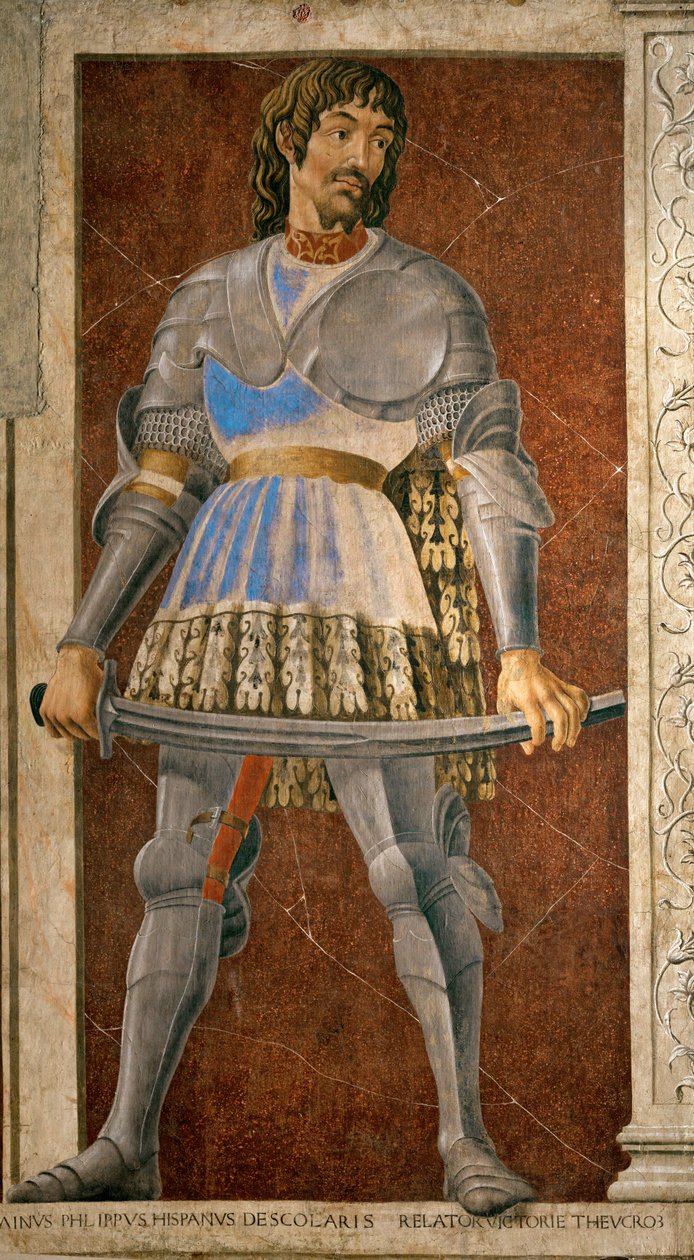 Pipo Spano, condottiere (schilderij op doek) door Andrea del Castagno