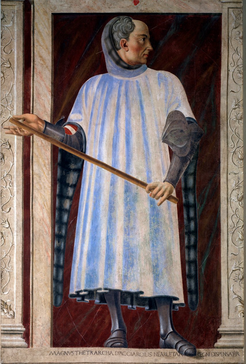 Portret van Niccolo Acciaiuoli, groot-seneschalk van Napels door Andrea del Castagno