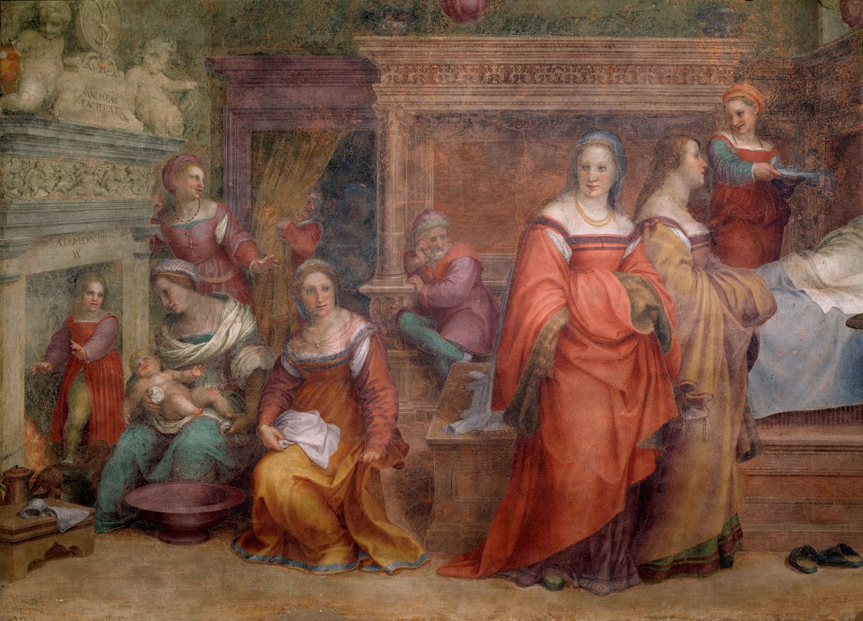 Geboorte van de Maagd (detail) door Andrea del Sarto
