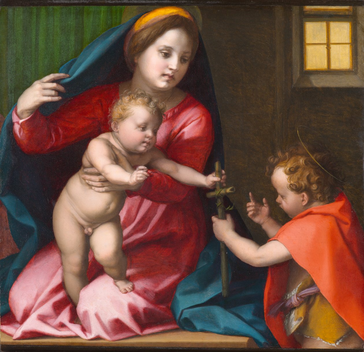 Madonna en Kind met Sint Johannes de Doper, circa 1528 door Andrea del Sarto