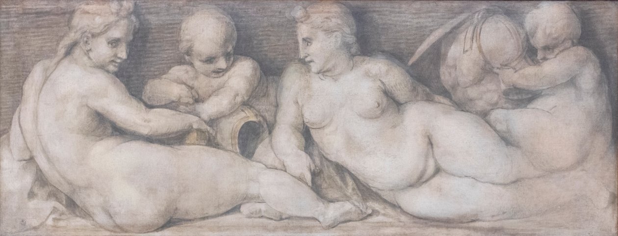 Scène met figuren in klassieke stijl door Andrea del Sarto