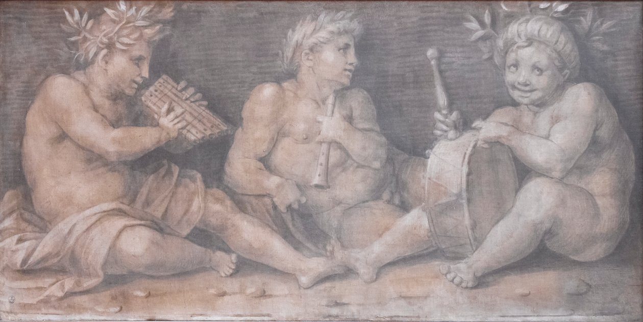 Scène met figuren in klassieke stijl door Andrea del Sarto