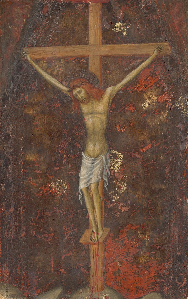 Christus aan het kruis [achterzijde] door Andrea di Bartolo