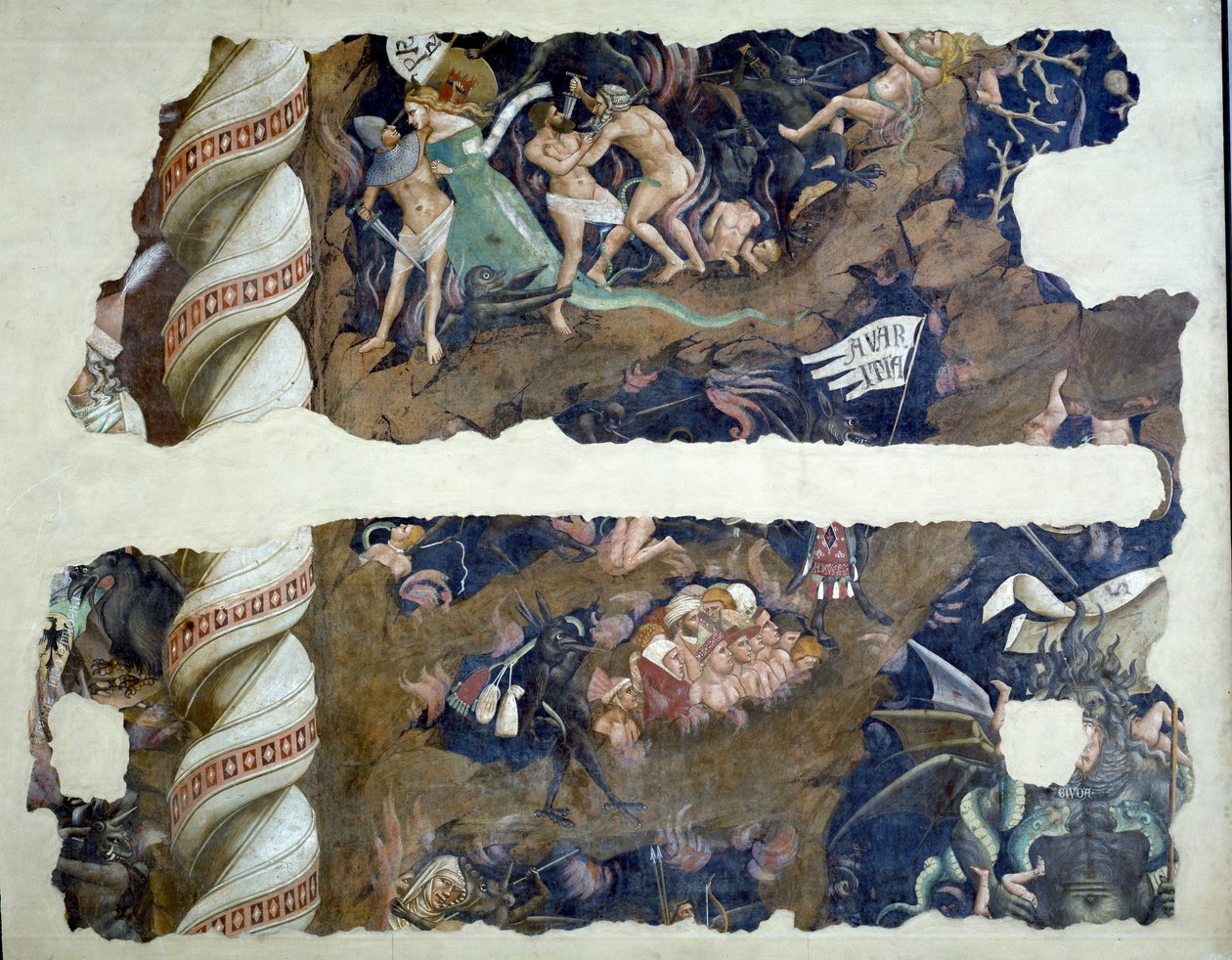 De Triomf van de Dood (detail) door Andrea di Cione Orcagna