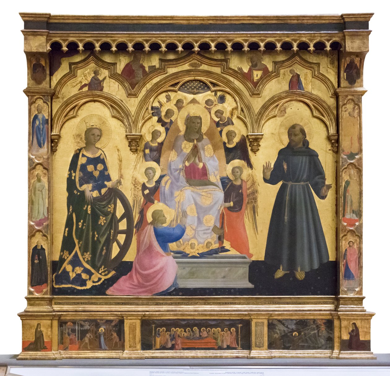 Madonna van de Cintola met Sint Catharina en Franciscus door Andrea di Giusto Manzini