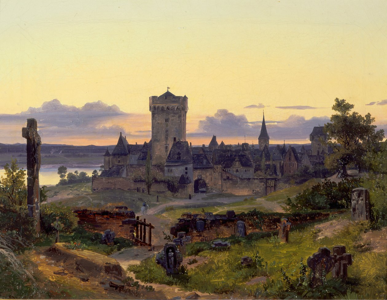 Zons aan de Rijn door Andreas Achenbach