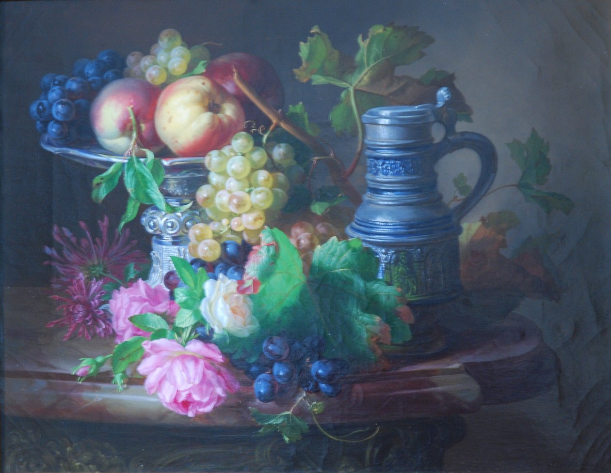 Duits: Bloemen en fruit met kan door Andreas Lach