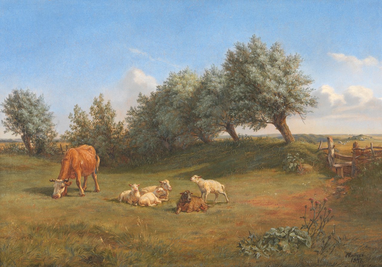 Een weiland door Andreas Peter Madsen