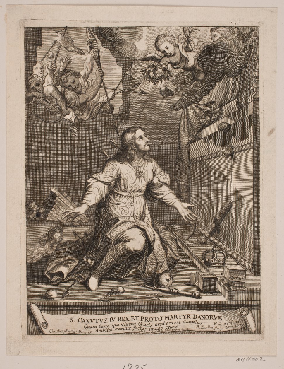 Knud de Heilige, lijdende marteldood door Andreas Reinhardt