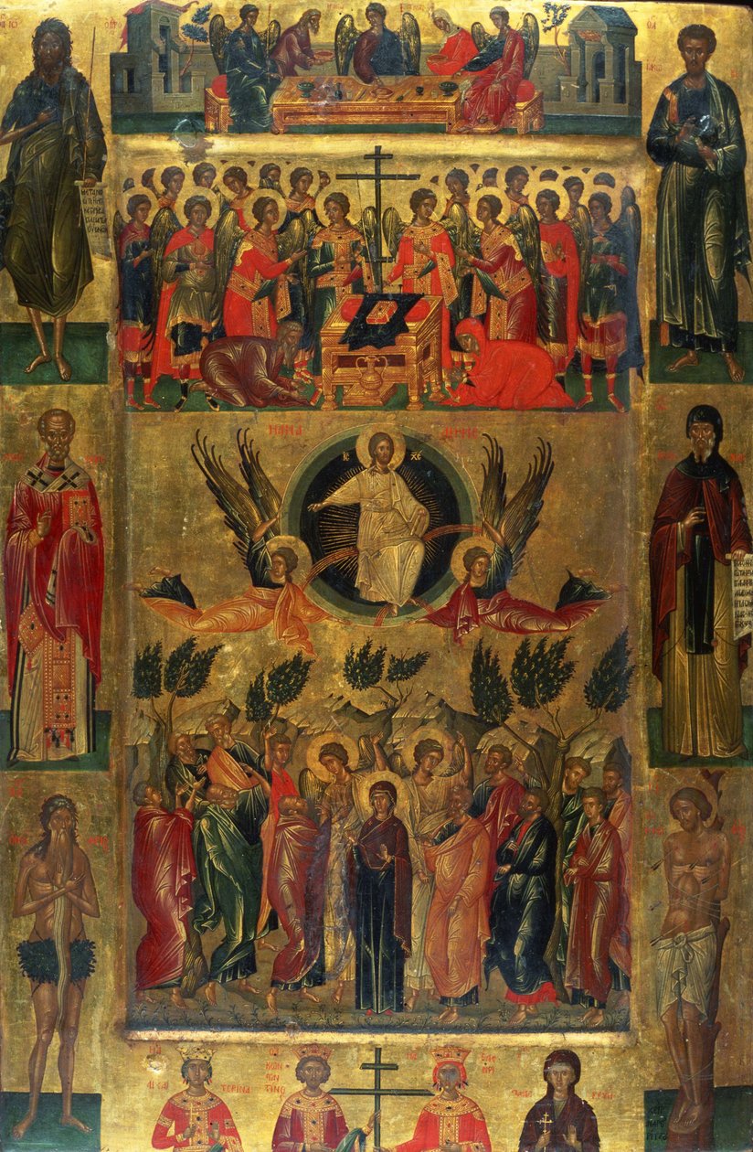 De Hemelvaart van Christus met de Hetoimasia door Andreas Ritzos