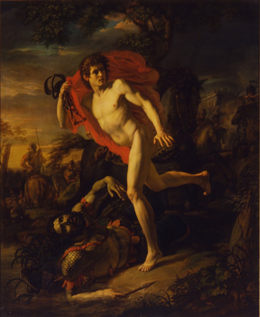 De heldendaad van een jonge man in Kiev in het jaar 968, 1810 door Andrei Ivanovich Ivanov