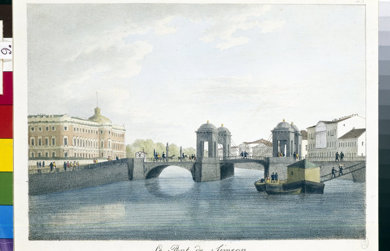 De Simeonbrug in Sint-Petersburg door Andrei Yefimovich Martynov