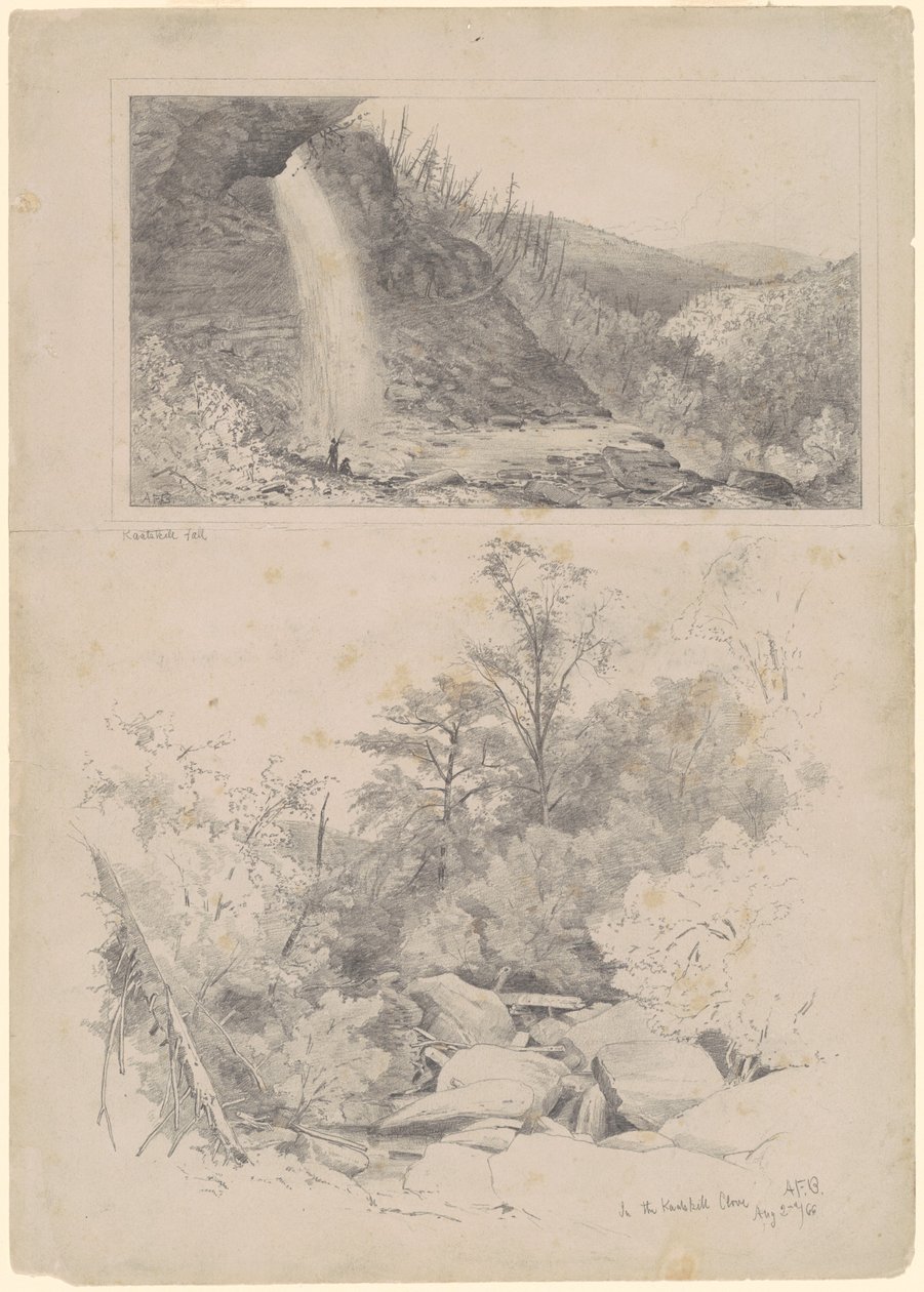 Kaatskill Waterval; en In de Kaatskill Kloof door Andrew Fisher Bunner