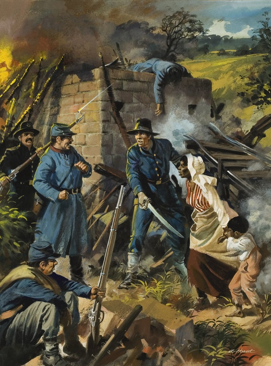 John Brown op 30 augustus 1856 onderschept een groep voorstanders van slavernij (gouache op papier) door Andrew Howat