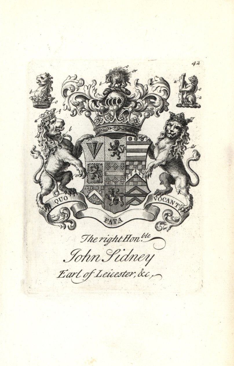 Wapen en wapenrusting van de zeer eerbiedwaardige Jocelyn Sidney, 7e Graaf van Leicester door Andrew Johnston