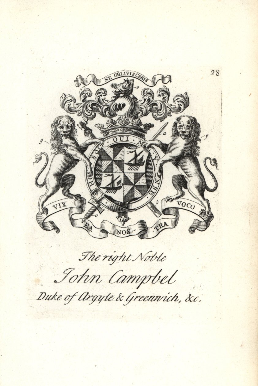 Wapen en wapenrusting van de zeer edele John Campbell, 2e Hertog van Argyll en Greenwich door Andrew Johnston