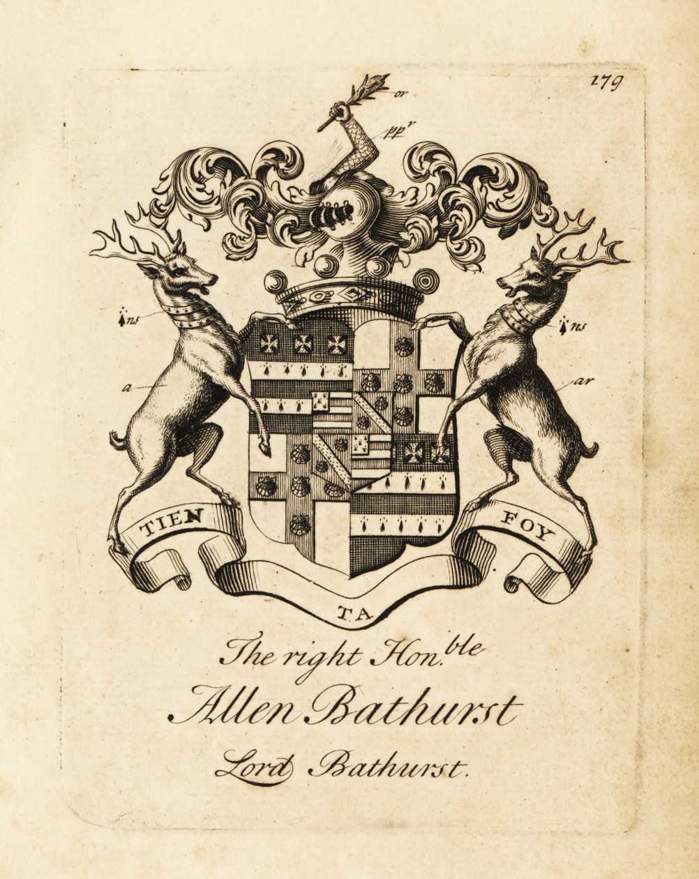 Wapen van de Zeer Eerwaarde Allen Bathurst, Heer Bathurst door Andrew Johnston
