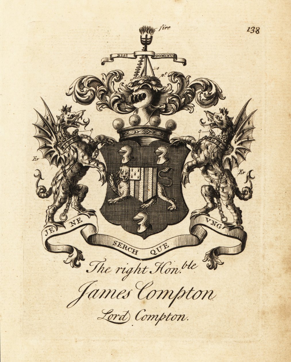 Wapen van de Zeer Eerwaarde James Compton, Lord Compton, 5e Graaf van Northampton door Andrew Johnston