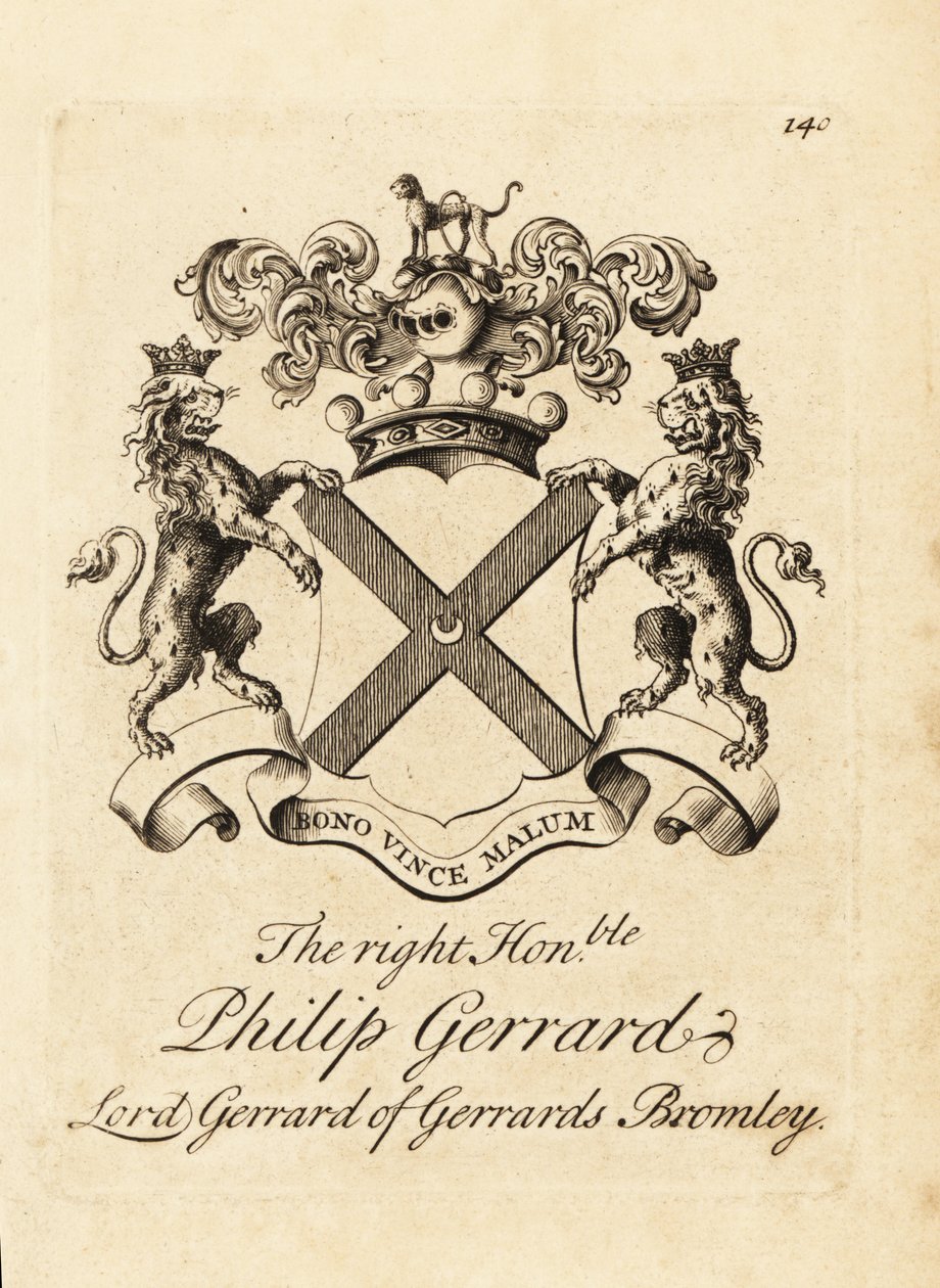 Wapen van de Hooggeachte Philip Gerrard, Lord Gerrard van Gerrards Bromley, 7e Baron Gerard door Andrew Johnston