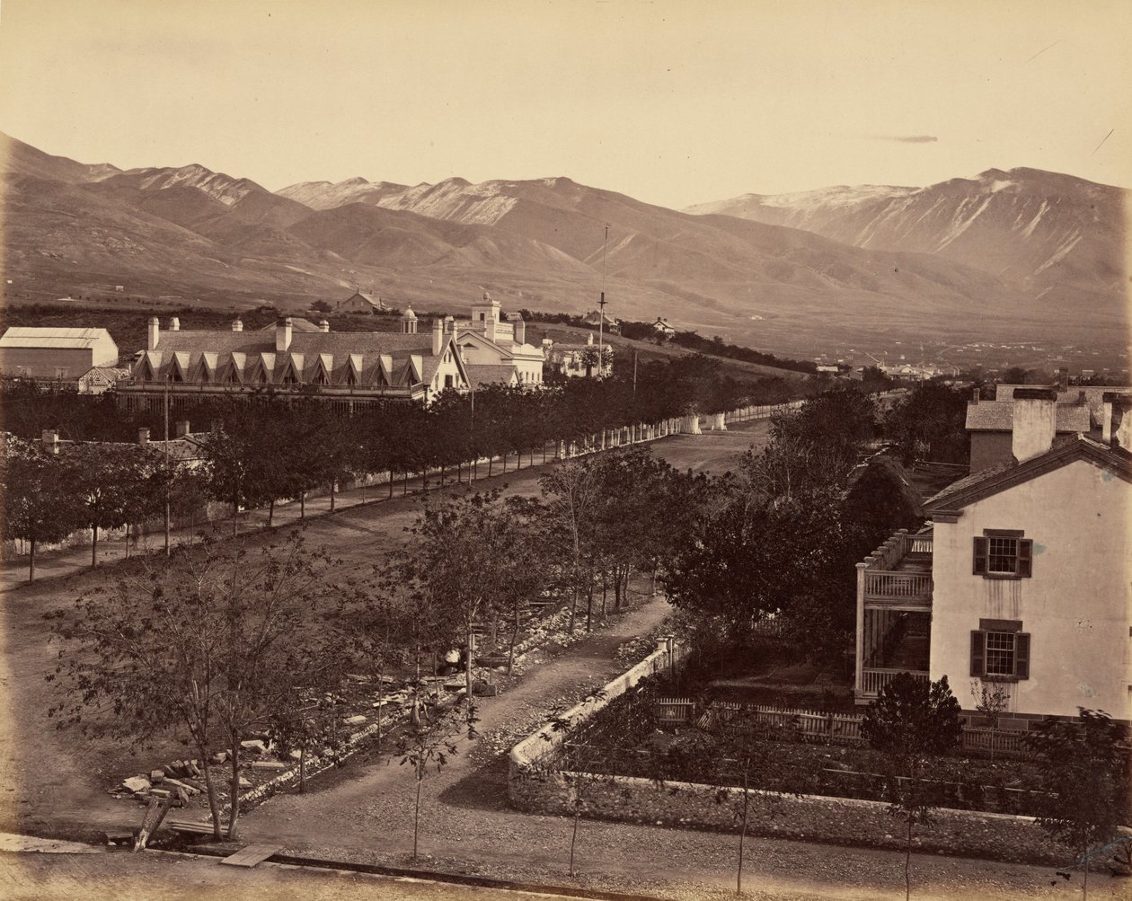 Plaat 47. Woning van Brigham Young,1869 (foto) door Andrew Joseph Russell