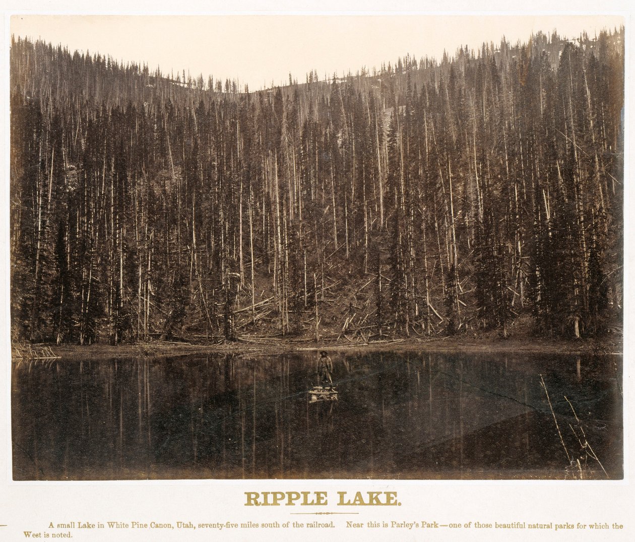 Ripple Lake, White Pine Cañon, Utah, from the Great West Illustrated In a Series of Photographic Views across the Continent Taken along the Line of the Union Pacific Railroad, West from Omaha, Nebraska, by A. J. Russell. Deel I door Andrew Joseph Russell