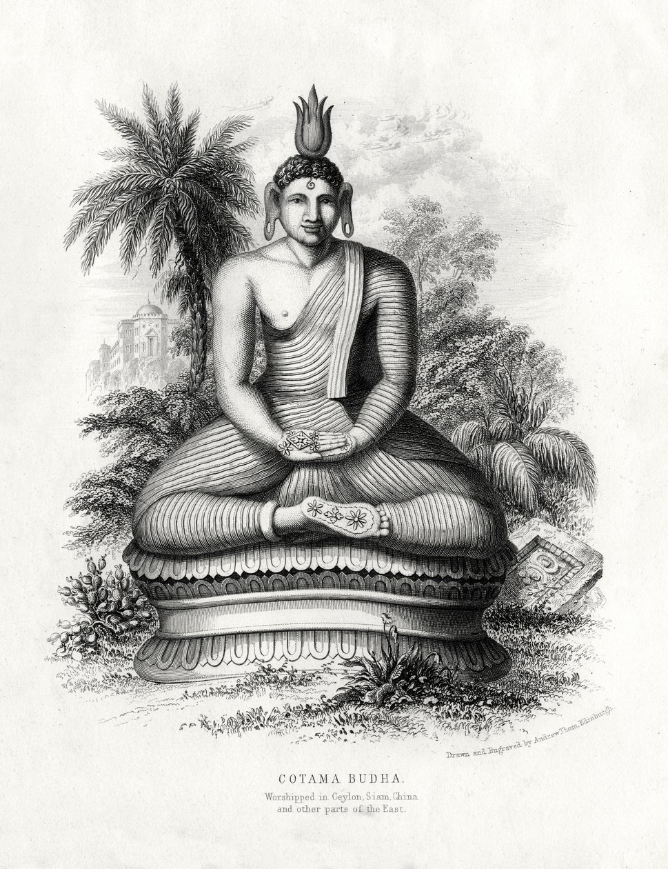 Cotoma Boeddha, aanbeden in Ceylon, Siam, China, 19e eeuw door Andrew Thom