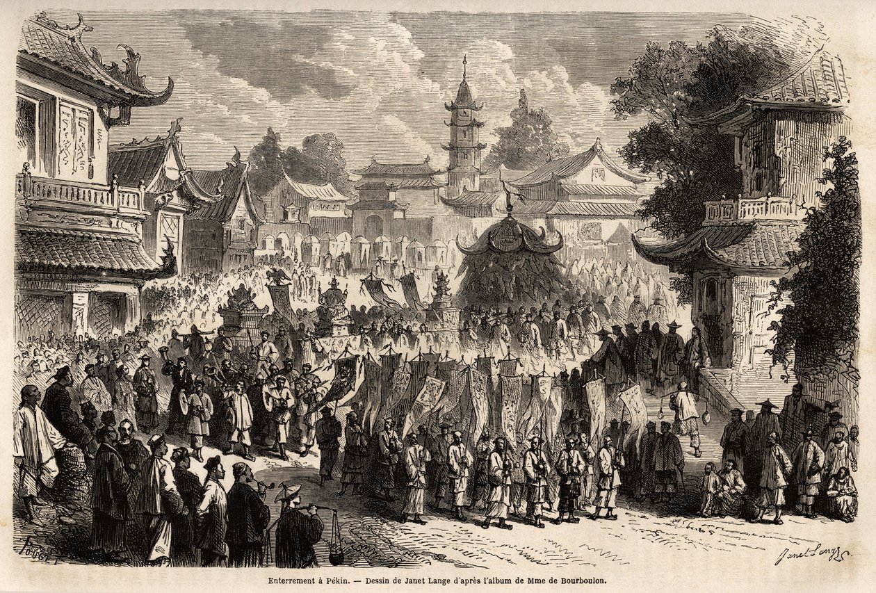 Een begrafenis in Peking door Ange-Louis Janet