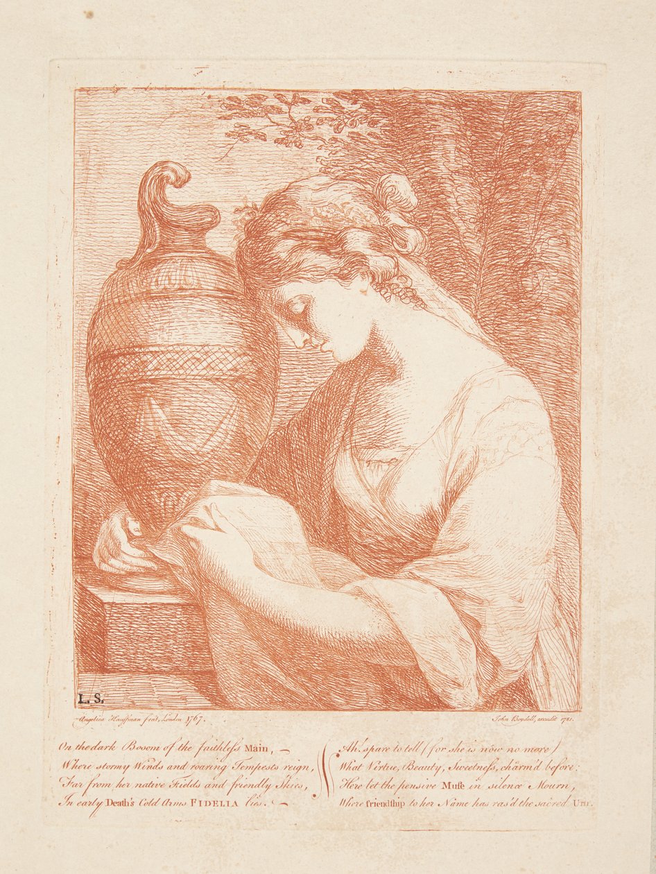 De vrouw bij de urn door Angelica Kauffmann