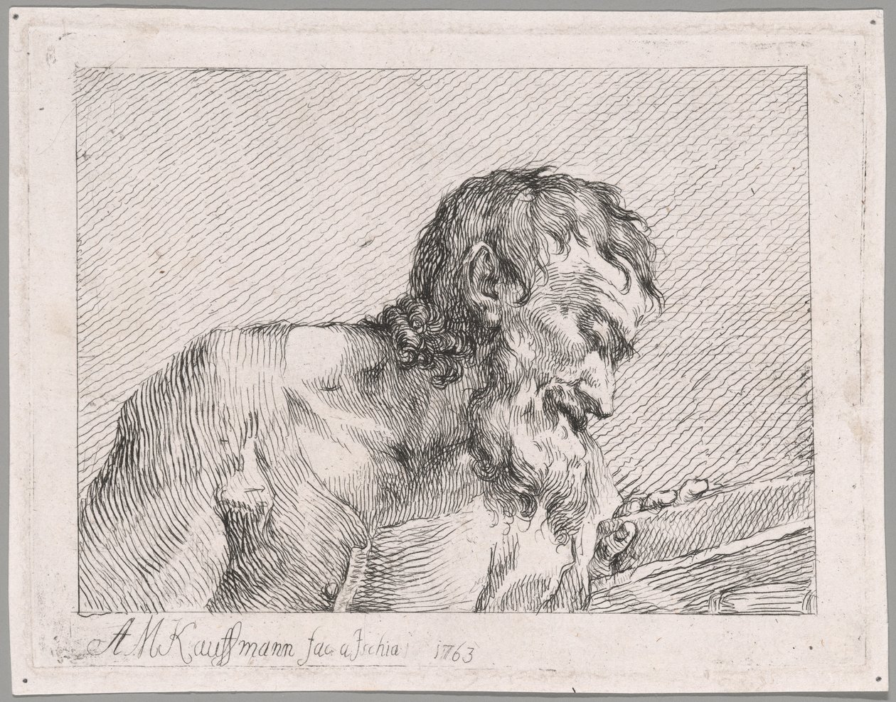 Oude man leest door Angelica Kauffmann