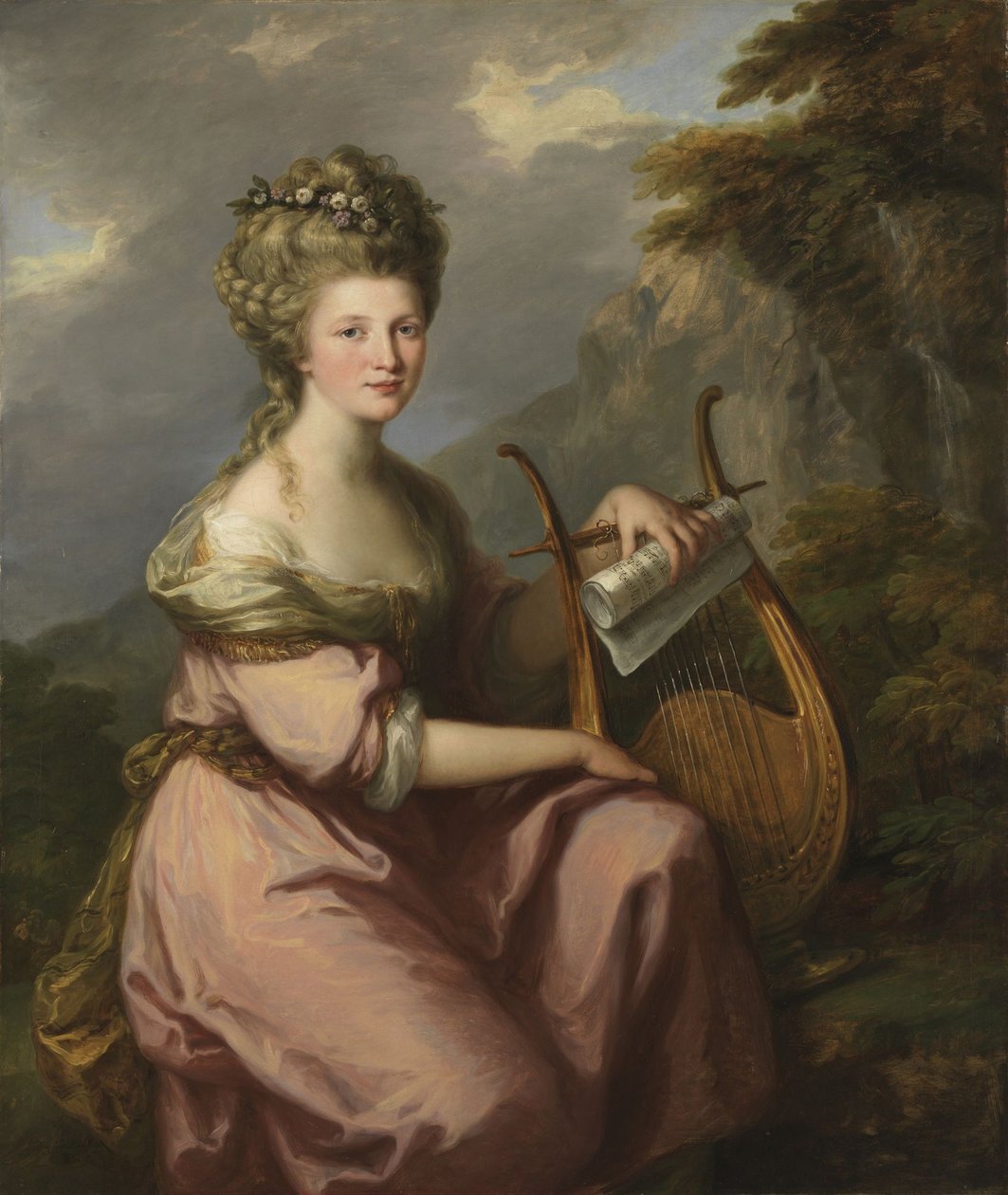 Portret van Sarah Harrop (mevrouw Bates) als muze door Angelica Kauffmann