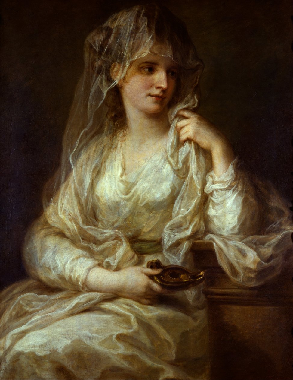 Portret van een dame als Vestaalse Maagd door Angelica Kauffmann