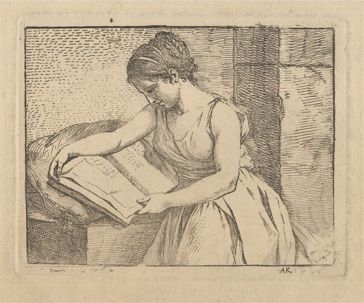 Lezende vrouw door Angelica Kauffmann